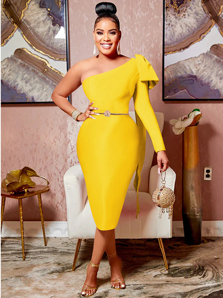 Women Church Dress 5422 Yellow