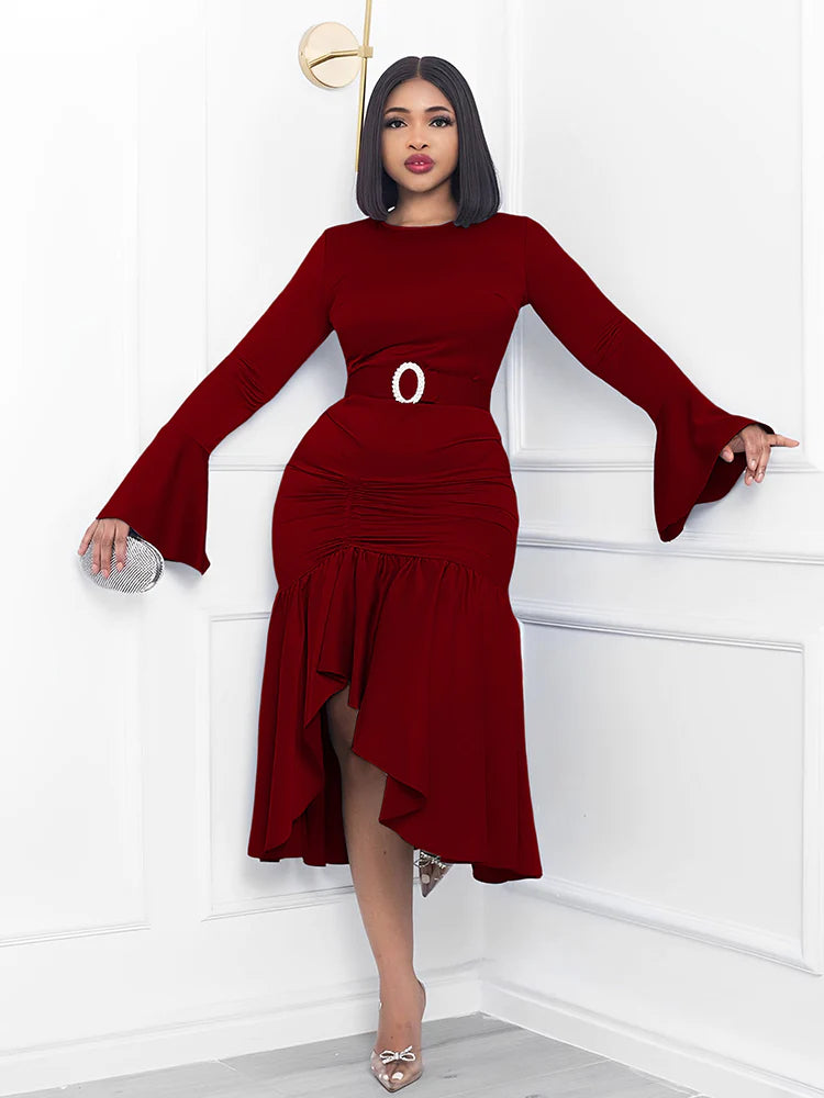 Women Church Dress-456 Wine By Day Fashion Women Church Dress-456 Wine By Day Fashion