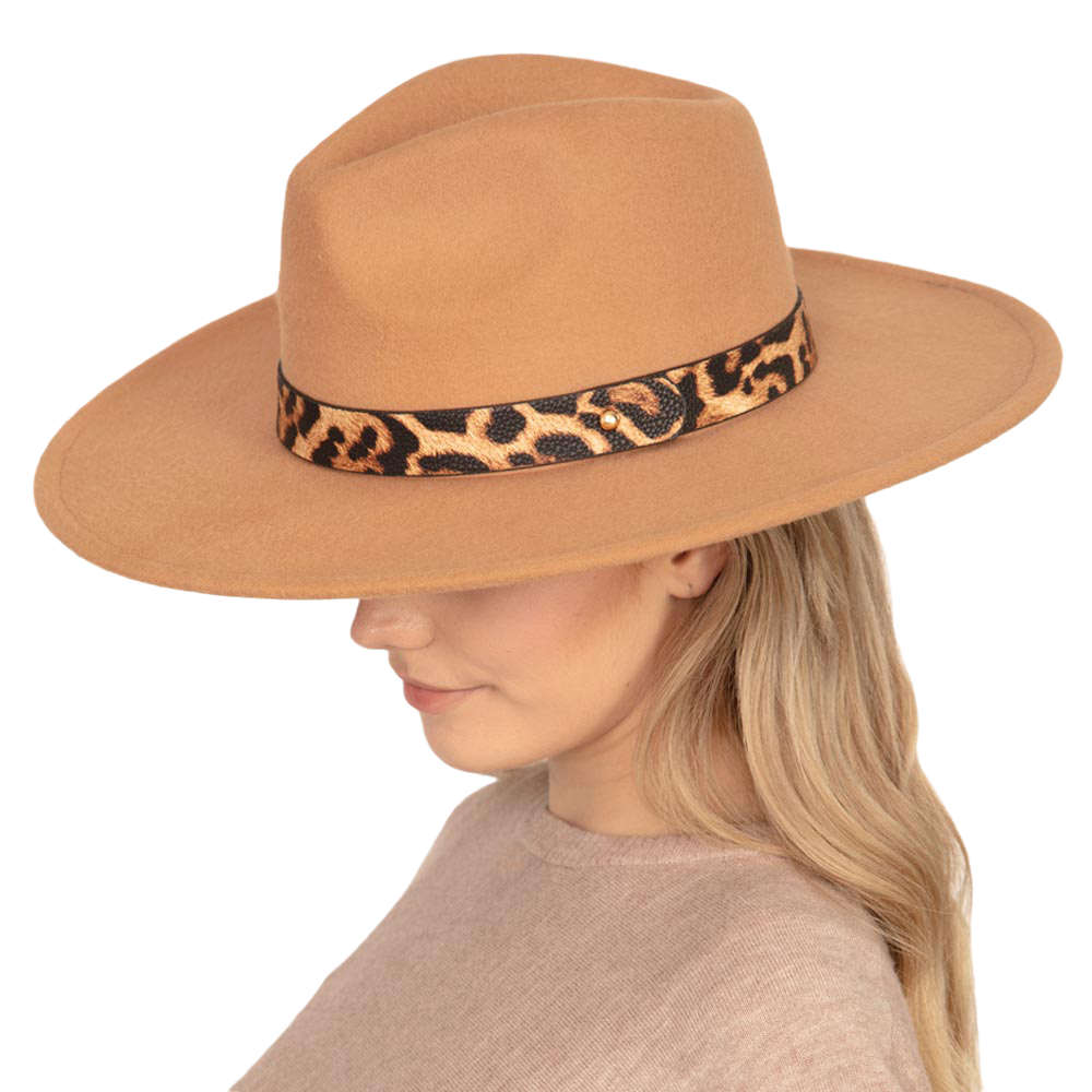 Pink Leopard Print Pointed Panama Hat Pink Leopard Print Velour Cowboy Hat - Discount Party Supplies main image 2