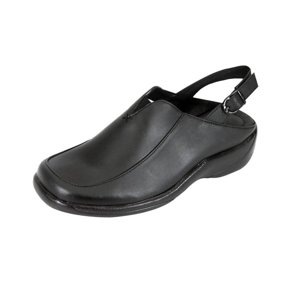 24 HOUR COMFORT Ingrid Women's Wide Width Leather Slingback Clogs