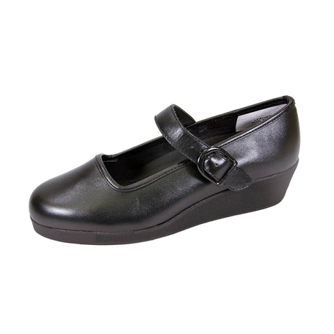 24 HOUR COMFORT Justine Women's Wide Width Leather Wedge Shoes