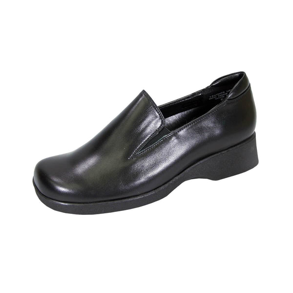 24 HOUR COMFORT Bristol Women's Wide Width Leather Slip-On Shoes