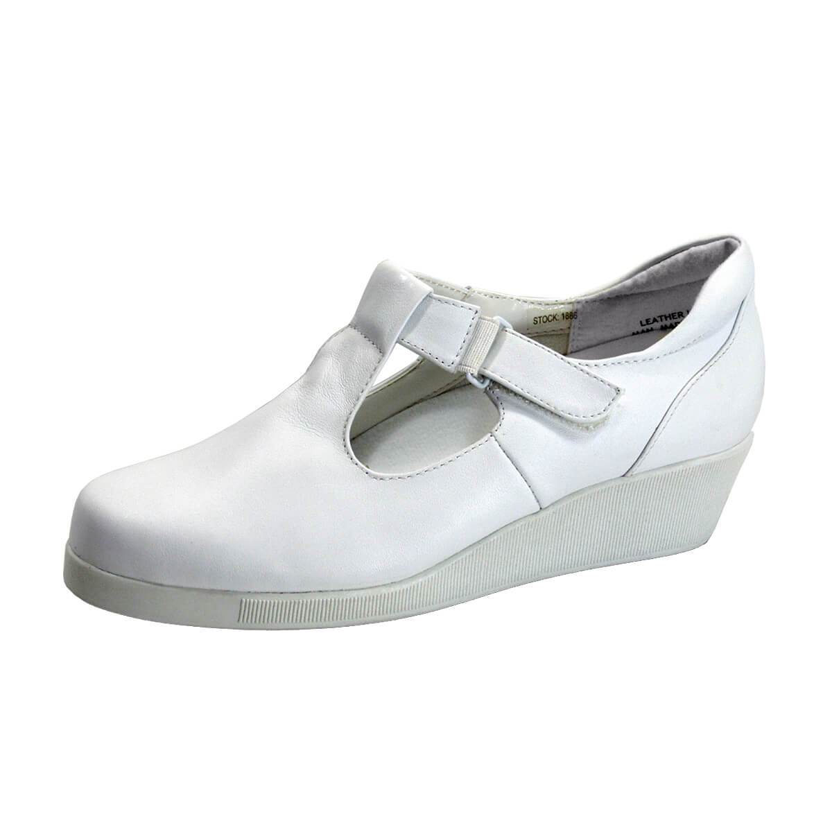 24 HOUR COMFORT Reanne Women's Wide Width T-Strap Leather Shoes