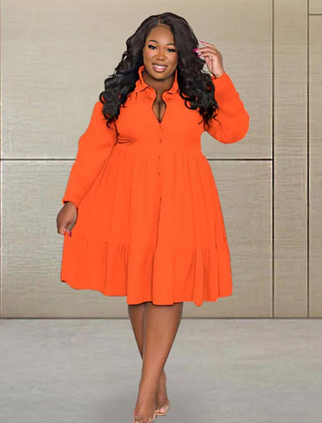 Women Church Dress 0455-Orange By Day Fashion Women Church Dress 0455-Orange By Day Fashion