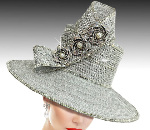 Women Church Hat 3031-Silver