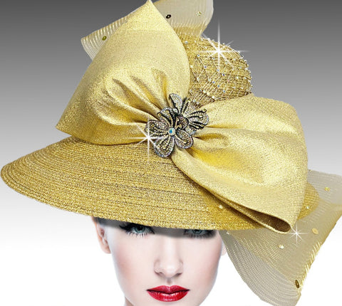 Women Church Hat 3056 Gold