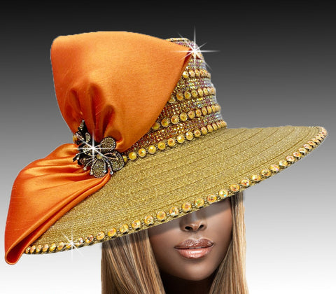 Women Church Hat 3061 Orange