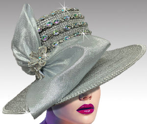 Women Church Hat 3061 Silver