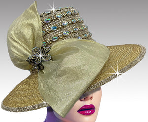 Women Church Hat 3061 Gold