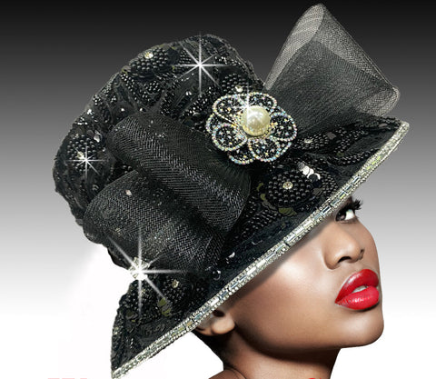 Women Church Hat 3205 Black