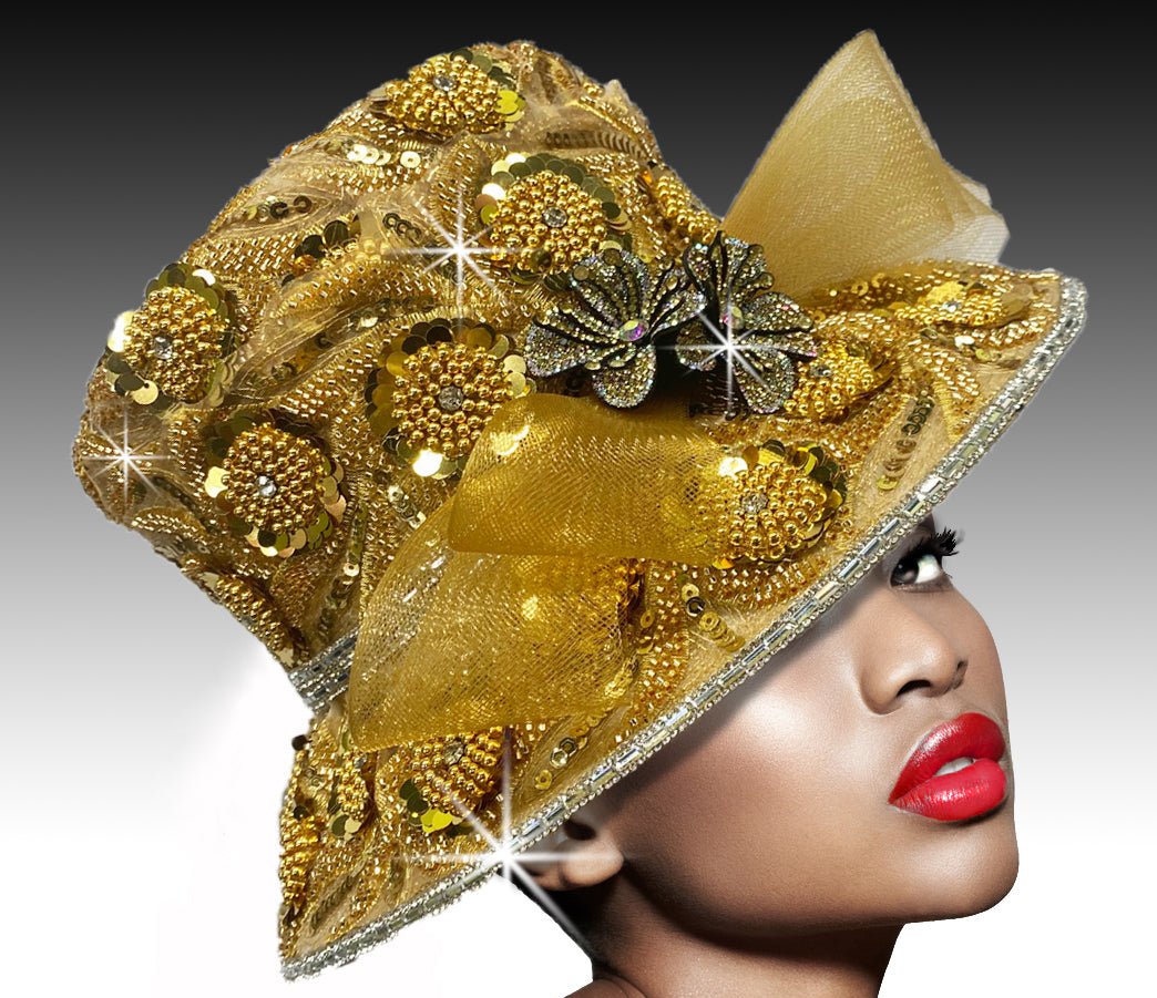 Women Church Hat 3205 Gold