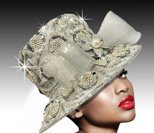 Women Church Hat 3205 Silver