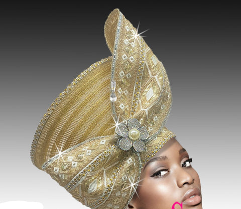 Women Church Hat 3215 Gold