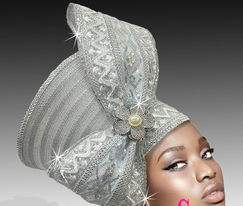 Women Church Hat 3215 Silver