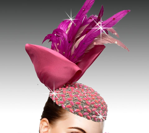 Women Church FASCINATOR 3220 Hot Pink