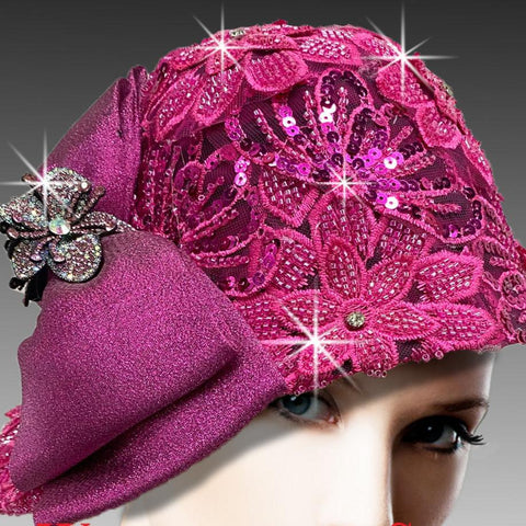 Women Church Hat 3222 Fuchsia