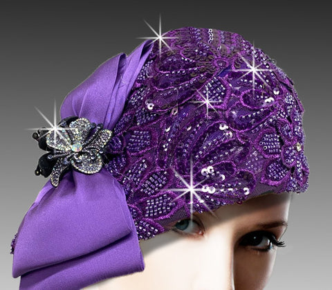 Women Church Hat 3222 Purple