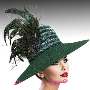 Women EVERGREEN church or KENTUCKY DERBY Hat 3224