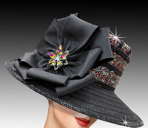 Women Church Hat 3236 Black Mult