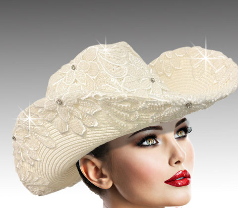 Women Cowboy Hat SC3238 Off White