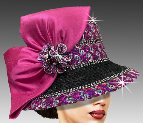 Women Church Hat 3310 Fuchsia