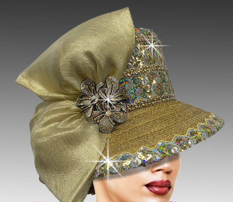 Women Church Hat 3310 Gold