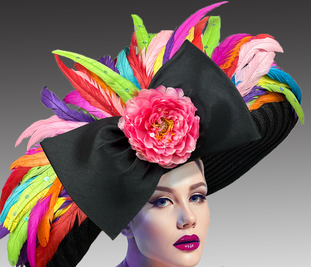 Women Derby Hat 3334 Black Multi