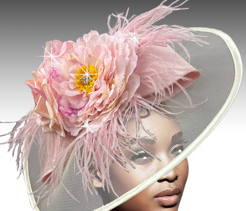 Women Church Derby Hat 3366 Blush Pink