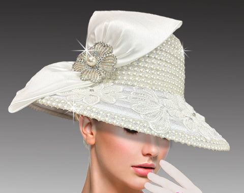 Women Church Hat 3371 White