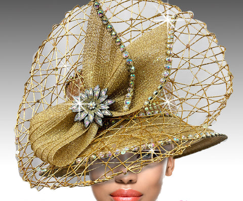 Women Church Hat 3393 Gold