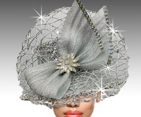Women Church Hat 3393 Silver