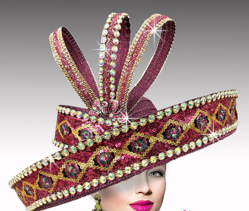 Women Church Hat 3412 Berry