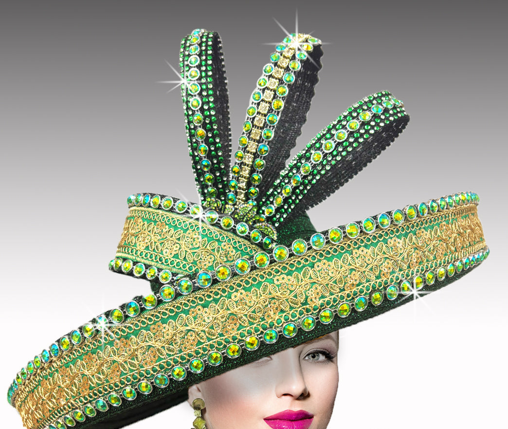 Women Church Hat 3412 Emerald
