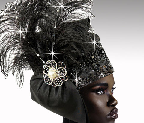 Women Pill Box Hat 3413 Black