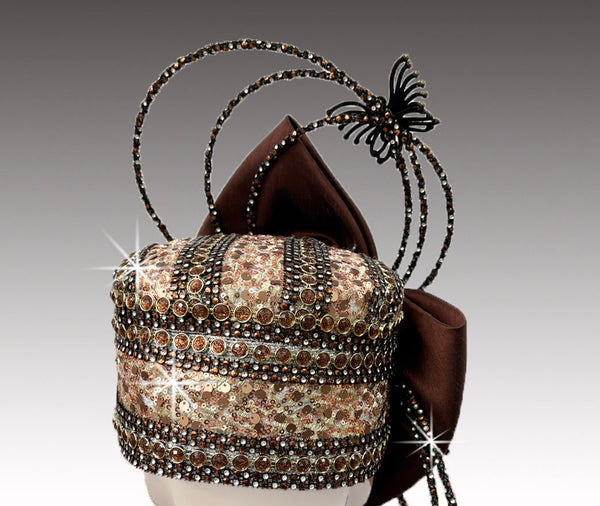 Women Church Pill Box Hat 3416 Bronze