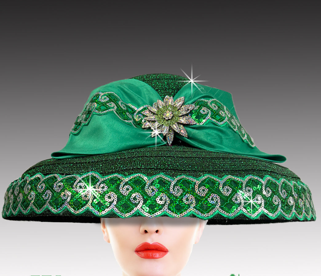 Women Church Hat 3405 Emerald
