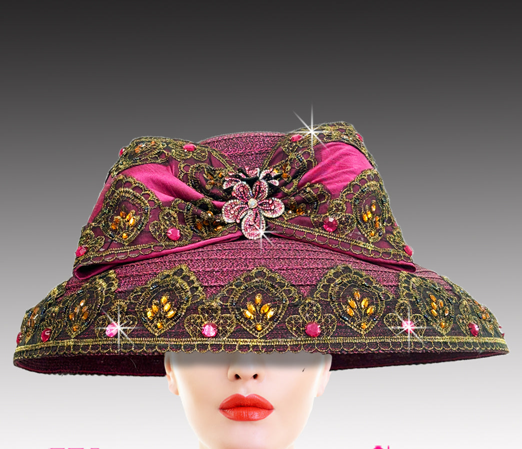 Women Church Hat 3405 Fuchsia