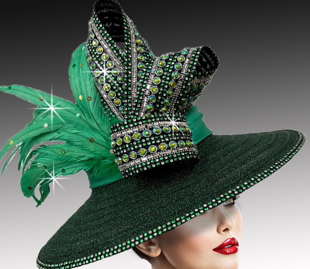 Women Church Hat 3432 Emerald