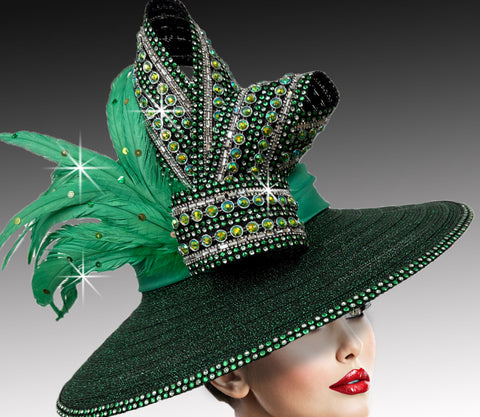 Women Church Hat 3432 Emerald