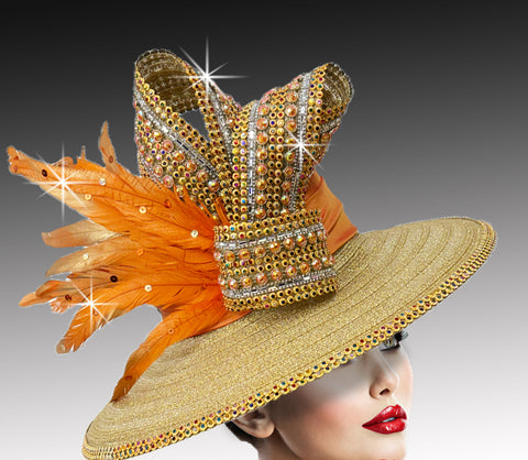 Women Church Hat 3432 Orange