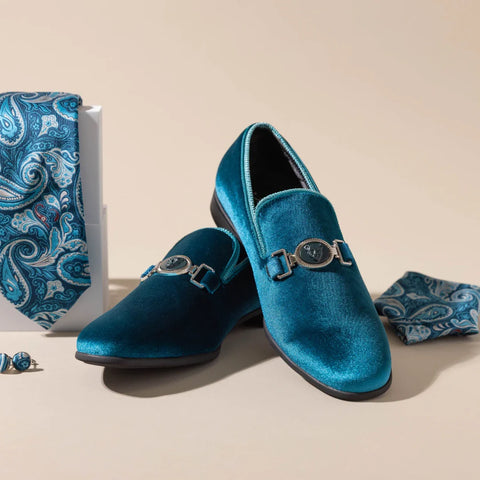 Men Dress Shoes-ANT-025 Teal