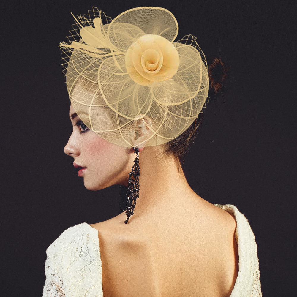BDF Fascinator Hat 1542-Beige