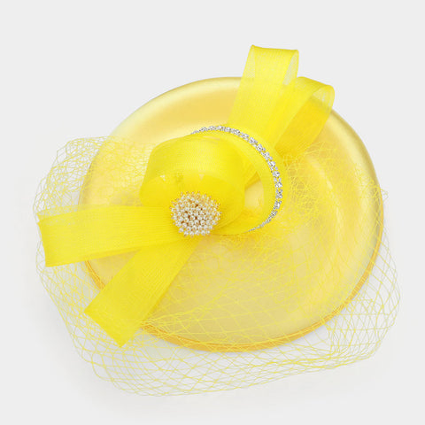 BDF Fascinator Hat 428 Yellow