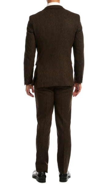 Bradford Cognac Slim Fit 3pc Tweed Suit