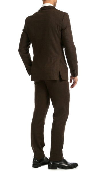 Bradford Cognac Slim Fit 3pc Tweed Suit