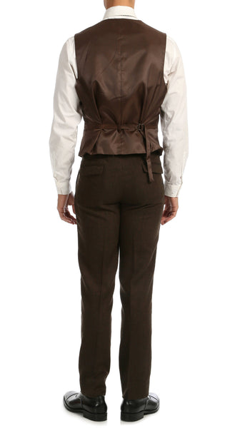Bradford Cognac Slim Fit 3pc Tweed Suit