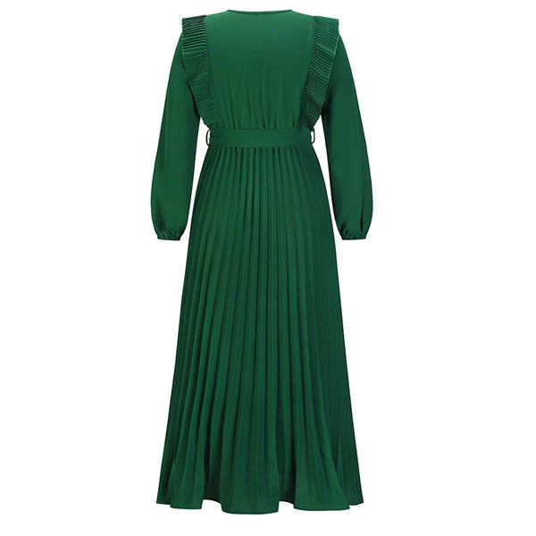 Women Church Dress-653 Green