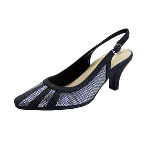 Women's Slingback Evening Dress Pumps BDF-917 Black