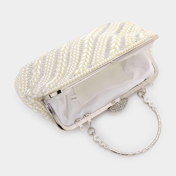 Women Elegant Pearl Clutch Bag- 12204