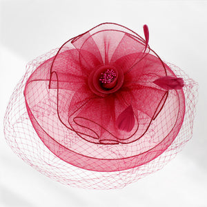 Women Fashion Fascinator 1204 Burgundy